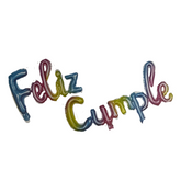 Globo metalico F.C cursivo arcoiris